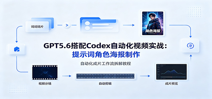GPT5.6搭配Codex自动化视频实战：提示词角色海报制作，自动化成片工作流拆解教程-墨痕微课