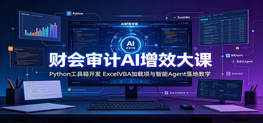 财会审计AI增效大课:Python工具箱开发,ExcelVBA加载项与智能Agent落地教学-墨痕微课
