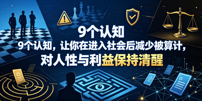 付费文章:9个认知,让你在进入社会后减少被算计,对人性与利益保持清醒-墨痕微课