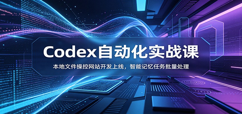 Codex自动化实战课：本地文件操控网站开发上线，智能记忆任务批量处理-墨痕微课