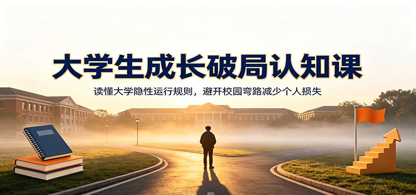 大学生成长破局认知课：读懂大学隐性运行规则，避开校园弯路减少个人损失-墨痕微课