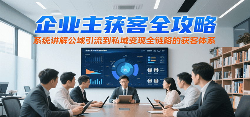 企业主获客全攻略，系统讲解公域引流到私域变现全链路的获客体系-墨痕微课