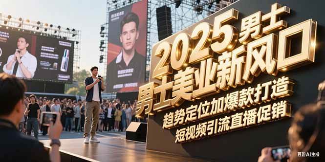 2025男士美业新风口，趋势定位加爆款打造，短视频引流直播促销-墨痕微课
