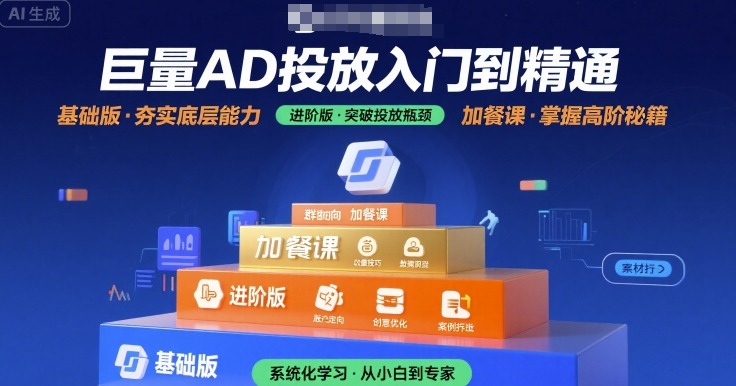 巨量AD投放入门到精通,基础版+进阶版+加餐课-墨痕微课