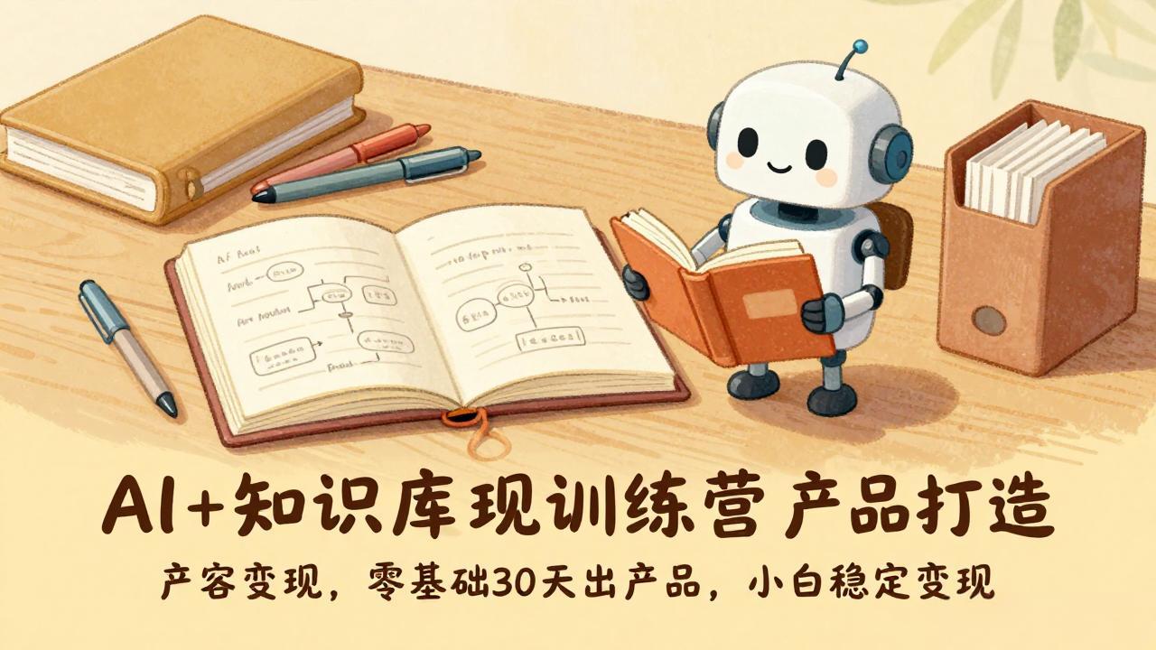 AI+知识库变现训练营，产品打造、内容创作、全平台变现，零基础30天出产品，小白稳定变现-墨痕微课