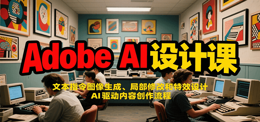 Adobe AI设计课:文本指令图像生成、局部修改和特效设计,AI驱动内容创作流程-墨痕微课