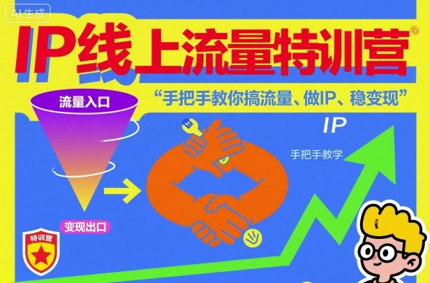 IP线上流量特训营，手把手教你搞流量、做IP、稳变现-墨痕微课