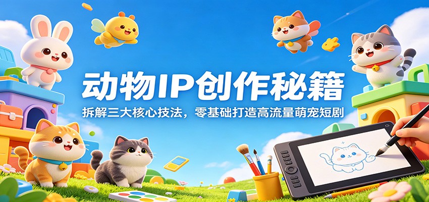 动物IP创作秘籍：拆解三大核心技法，零基础打造高流量萌宠短剧-墨痕微课