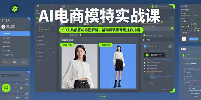 AI电商模特实战课，SD工具部署与界面解析，基础换装换背景操作指南-墨痕微课