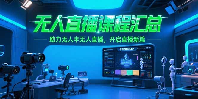 无人直播课程汇总,含非实时防风技术,助力无人半无人直播,开启直播新篇-墨痕微课
