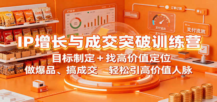 IP增长与成交突破训练营:目标制定+找高价值定位,做爆品、搞成交,轻松引高价值人脉-墨痕微课