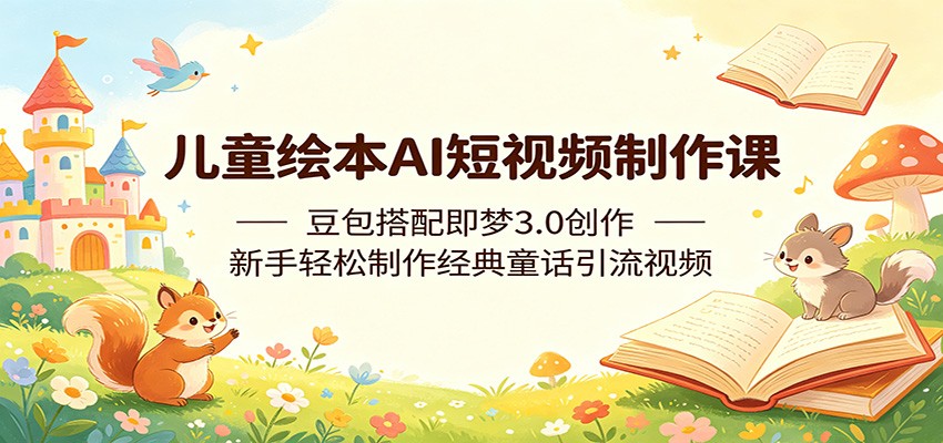 儿童绘本AI短视频制作课:豆包搭配即梦3.0创作,新手轻松制作经典童话引流视频-墨痕微课