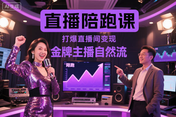 直播陪跑课，金牌主播自然流打爆直播间，复制高变现玩法-墨痕微课