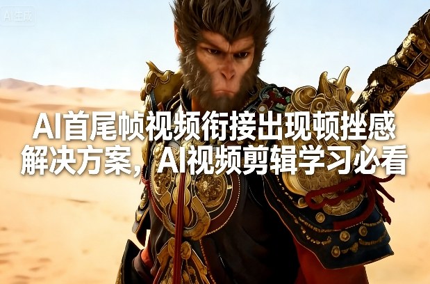 AI首尾帧视频衔接出现顿挫感解决方案，AI视频剪辑学习必看-墨痕微课