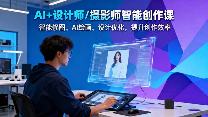 AI+设计师/摄影师智能创作课:智能修图、AI绘画、设计优化,提升创作效率-墨痕微课