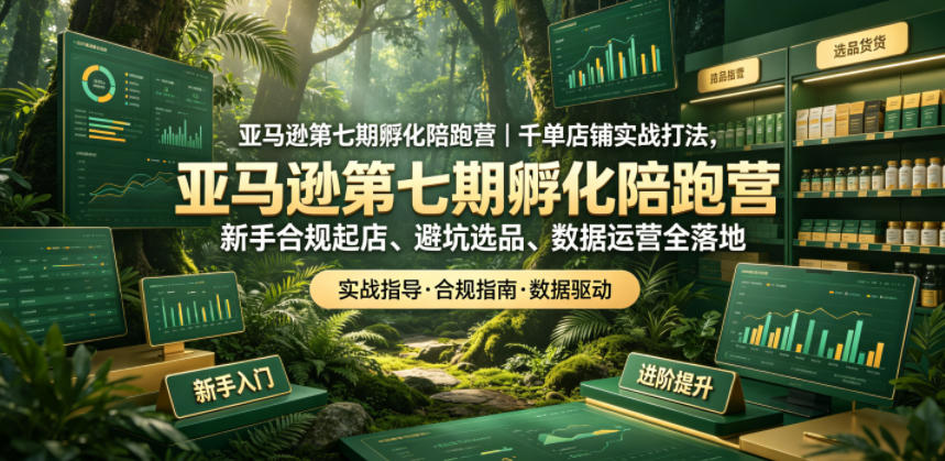 亚马逊孵化陪跑营｜千单店铺实战打法，新手合规起店、避坑选品、数据运营全落地(更新0708)-墨痕微课