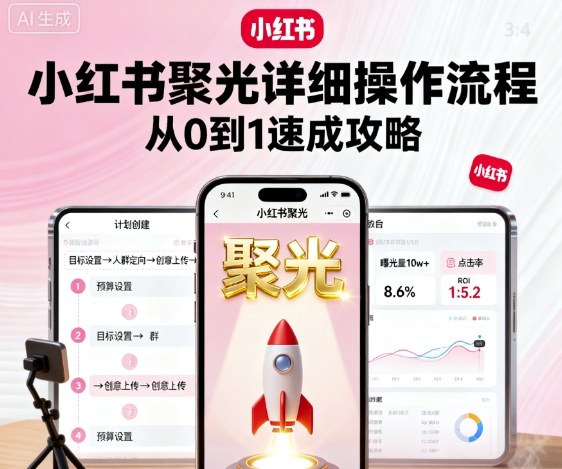小红书聚光详细操作流程,小红书聚光从0到1速成攻略-墨痕微课