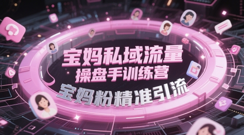 宝妈私域流量操盘手训练营,宝妈粉精准引流-墨痕微课