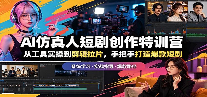 AI仿真人短剧创作特训营：从工具实操到剪辑拉片，手把手打造爆款短剧-墨痕微课