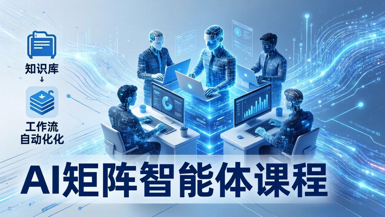 AI矩阵智能体实战：100个数字员工批量生产内容，文本知识库+工作流自动化全搞定-墨痕微课