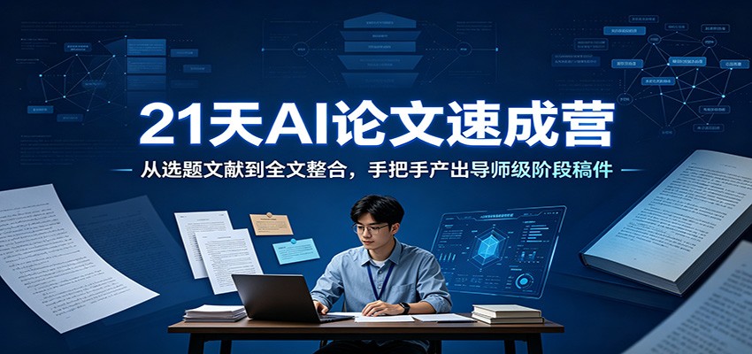 21天AI论文速成营：从选题文献到全文整合，手把手产出导师级阶段稿件-墨痕微课