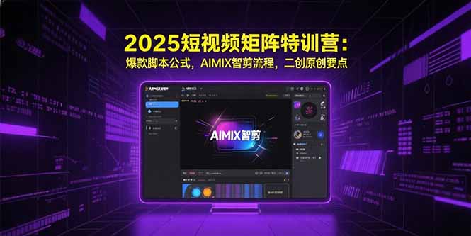 2025短视频矩阵特训营:爆款脚本公式,AIMIX智剪流程,二创原创要点-墨痕微课