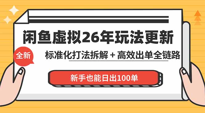 闲鱼虚拟从0到1系统化运营课程：标准化打法拆解 + 高效出单全链路教学，新手也能日出100单-墨痕微课