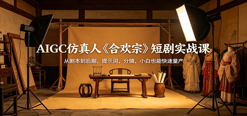 AIGC仿真人《合欢宗》短剧实战课：从剧本到后期，提示词，分镜，小白也能快速量产-墨痕微课