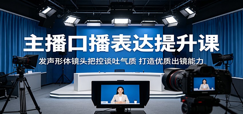 主播口播表达提升课:发声形体镜头把控谈吐气质,打造优质出镜能力-墨痕微课