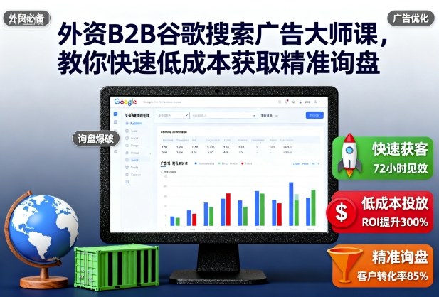 外资B2B谷歌搜索广告大师课,教你快速低成本获取精准询盘-墨痕微课
