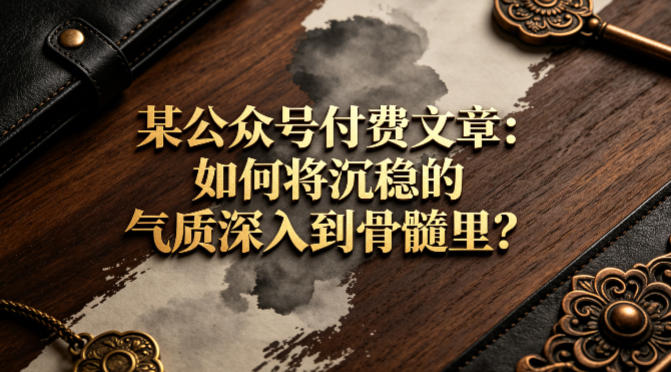 某公众号付费文章：如何将沉稳的气质深入到骨髓里？-墨痕微课