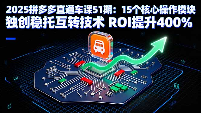 2025拼多多直通车课51期:15个核心操作模块 独创稳托互转技术 ROI提升400%-墨痕微课