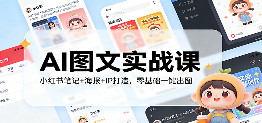 AI图文实战课：小红书笔记+海报+IP打造，零基础一键出图-墨痕微课