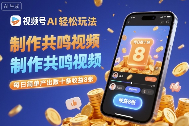 视频号AI轻松玩法,制作共鸣视频,每日简单产出数十条收益8张-墨痕微课