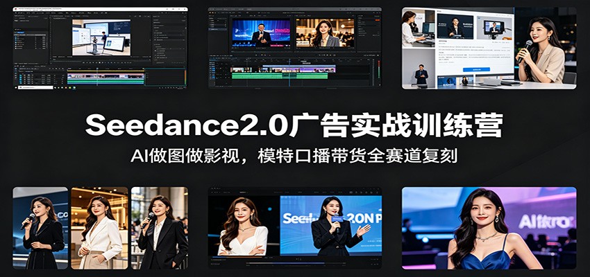 Seedance2.0广告实战训练营：AI做图做影视，模特口播带货全赛道复刻-墨痕微课