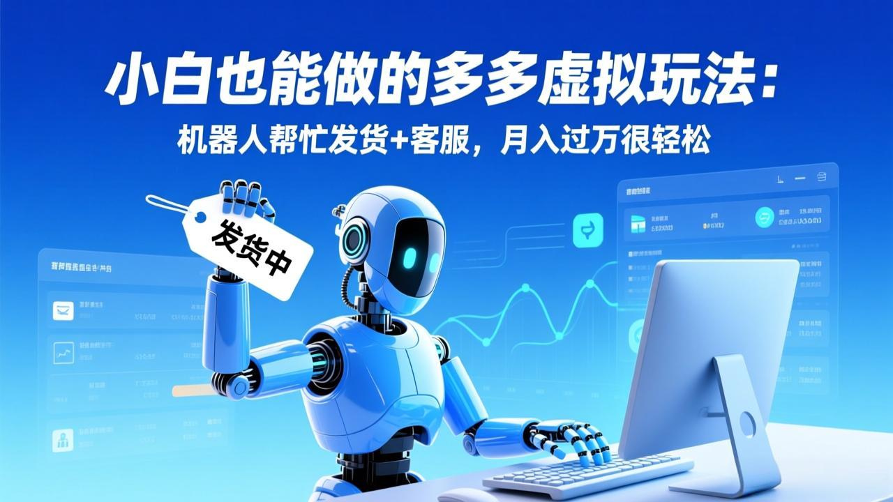 小白也能做的多多虚拟玩法：机器人帮忙发货+客服，月入过万很轻松-墨痕微课