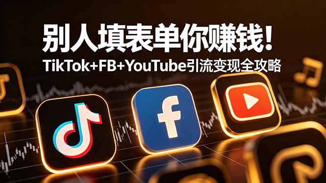 别人填表单你赚钱!TikTok+FB+YouTube 引流变现全攻略【原创双语字幕】-墨痕微课