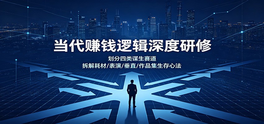 当代赚钱逻辑深度研修:划分四类谋生赛道,拆解耗材/表演/垂直/作品集生存心法-墨痕微课