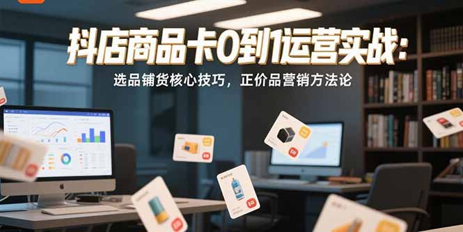 抖店商品卡0到1运营实战:选品铺货核心技巧,正价品营销方法论-墨痕微课