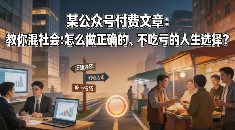 某公众号付费文章：教你混社会：怎么做正确的、不吃亏的人生选择？-墨痕微课