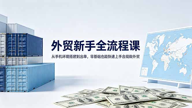 外贸新手全流程课:从手机环境搭建到出单,零基础也能快速上手合规做外贸-墨痕微课