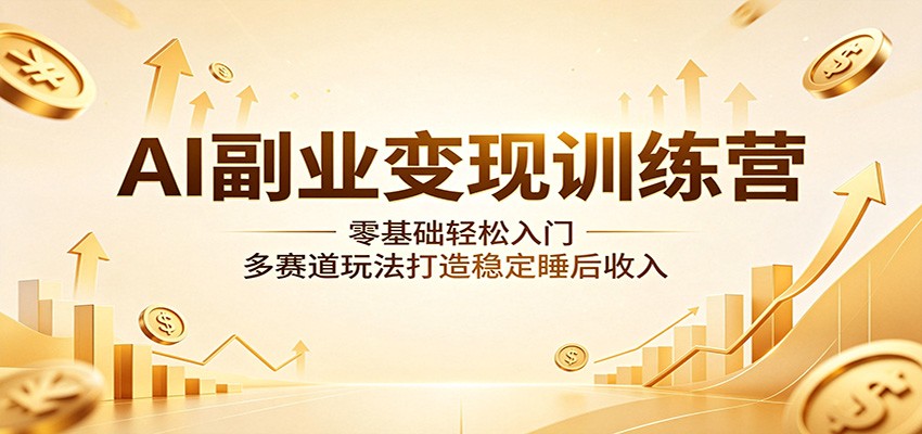 AI副业变现训练营:零基础轻松入门,多赛道玩法打造稳定睡后收入-墨痕微课