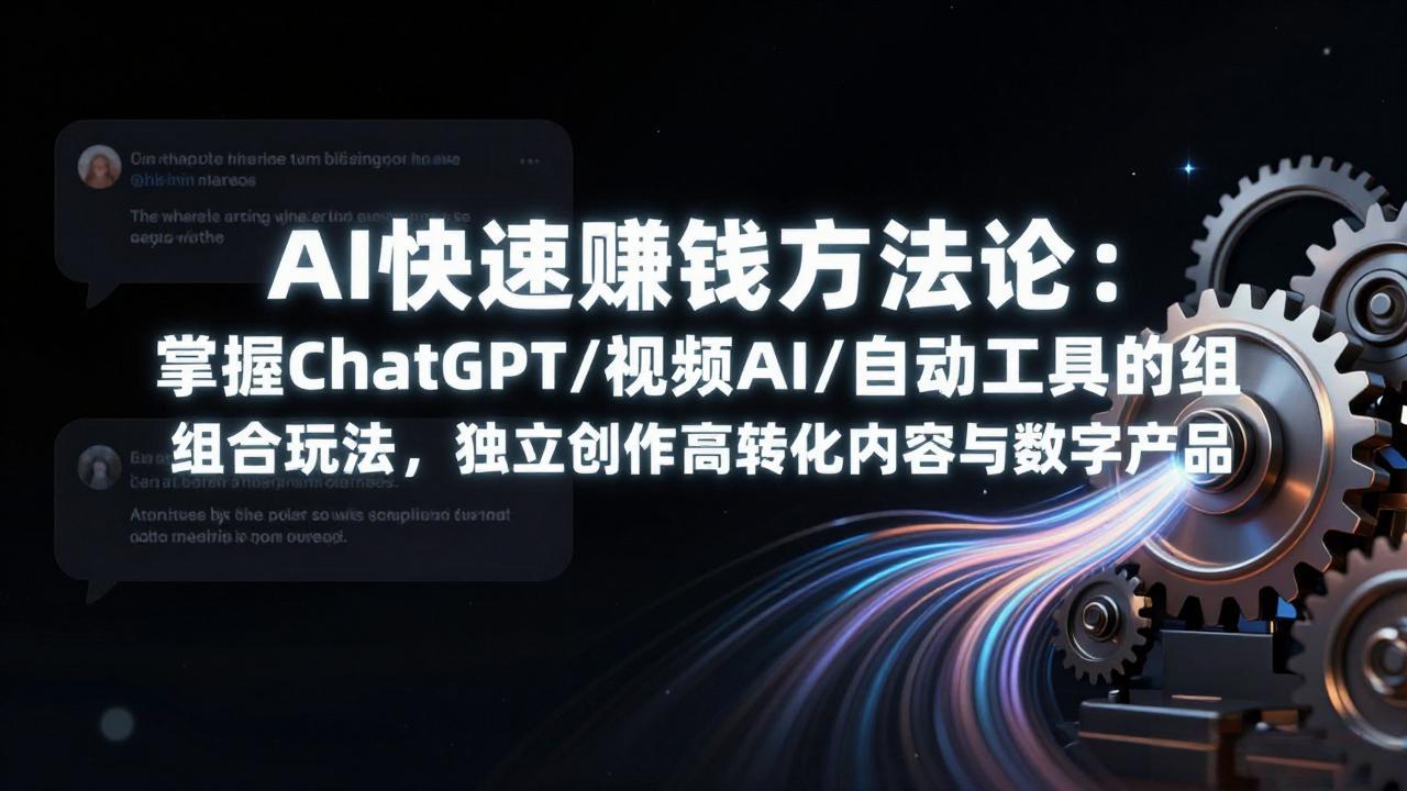 AI快速赚钱方法论：掌握ChatGPT/视频AI/自动化工具的组合玩法，独立创作高转化内容与数字产品-墨痕微课