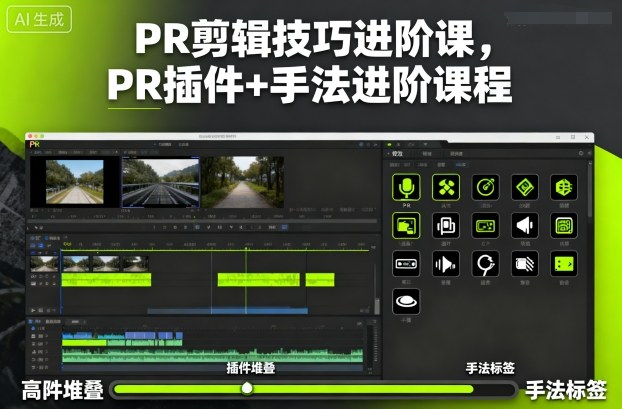 PR剪辑技巧进阶课,PR插件+手法进阶课程-墨痕微课