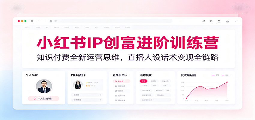 小红书IP创富进阶训练营：知识付费全新运营思维，直播人设话术变现全链路-墨痕微课