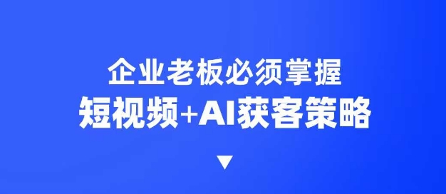 企业短视频AI获客霸屏流量课,6步短视频+AI突围法,3大霸屏抢客策略-墨痕微课