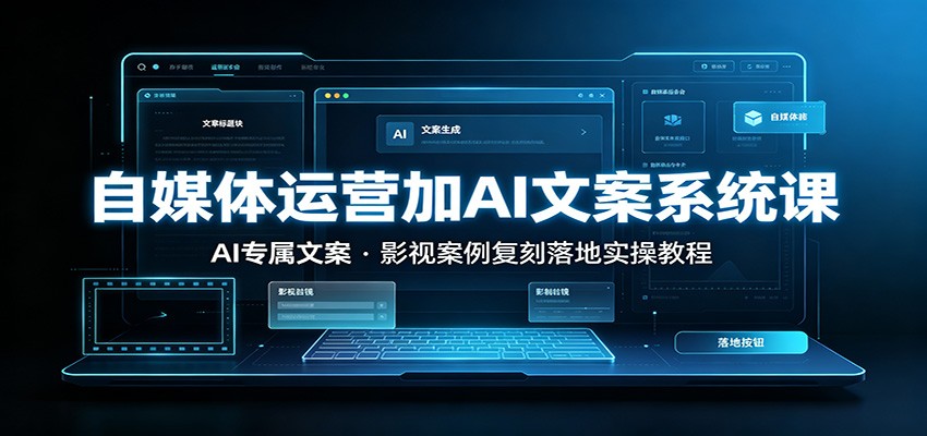 自媒体运营加AI文案系统课：：AI专属文案，影视案例复刻落地实操教程-墨痕微课