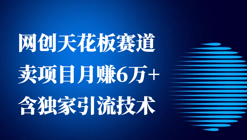 网创天花板赛道,卖项目月赚6万+,含独家引流技术(共26节课)-墨痕微课