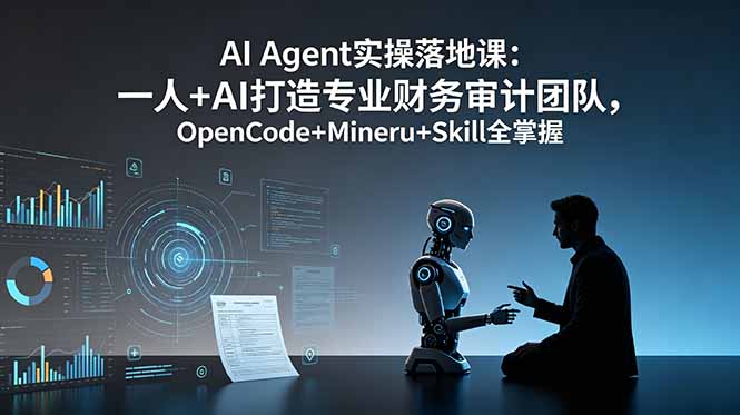 AI Agent实操落地课：一人+AI打造专业财务审计团队，OpenCode+Mineru+Skill全掌握-墨痕微课
