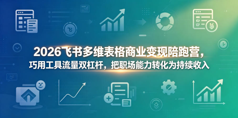 2026飞书多维表格商业变现陪跑营，巧用工具流量双杠杆，把职场能力转化为持续收入-墨痕微课